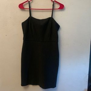 Forever 21 dark grey with mini white striped dress